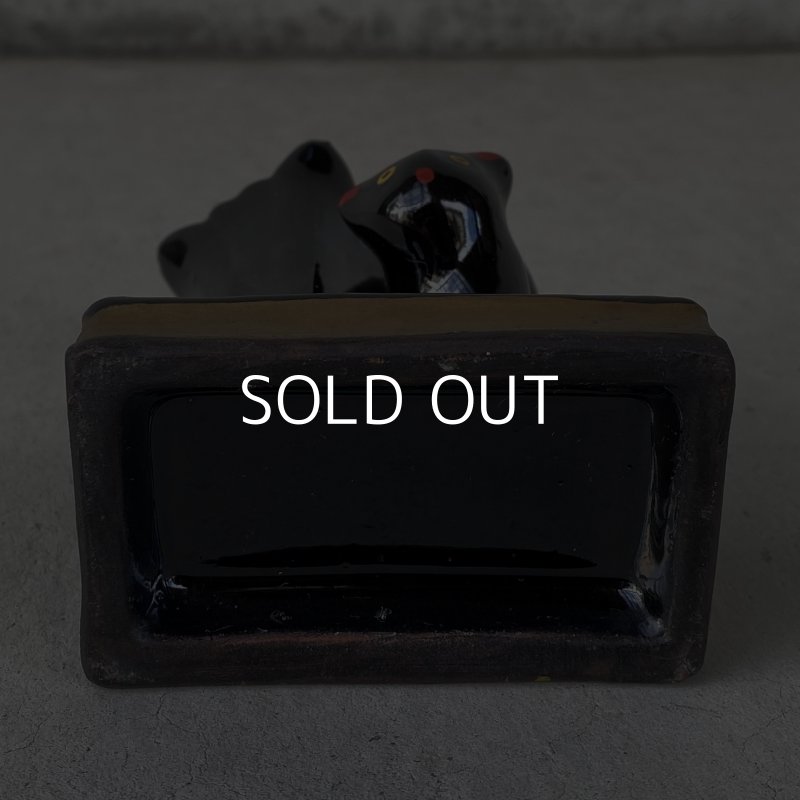 画像7: VINTAGE ANTIQUE CERAMIC PEN HOLDER BLACK CAT ヴィンテージ アンティーク セラミック ペンホルダー 黒猫 / コレクタブル オブジェ ディスプレイ 陶器 置物 輸出用