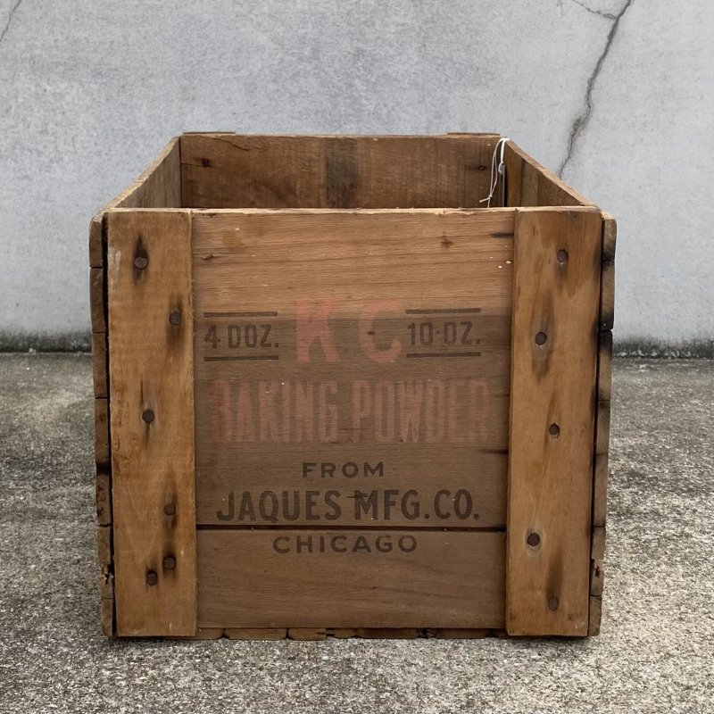 画像4: VINTAGE ANTIQUE WOOD CRATE WOODEN BOX JAQUES MFG Co ヴィンテージ アンティーク ウッドボックス 木箱 / コレクタブル 収納 ケース ベーキングパウダー ガレージ ガーデニング 店舗什器 アメリカ USA 