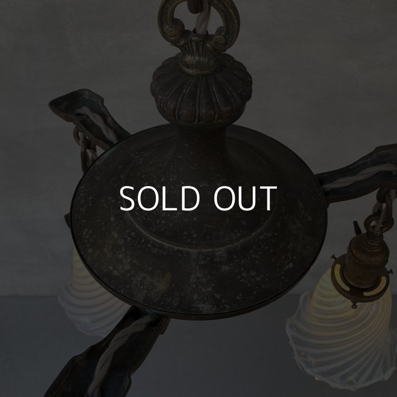 画像3: VINTAGE ANTIQUE LIGHT HUBBELL ヴィンテージ アンティーク シャンデリア 吊り下げライト  照明 / 3灯 ライト ランプ ペンダントライト オパールセント 天井照明 店舗什器 アメリカ USA