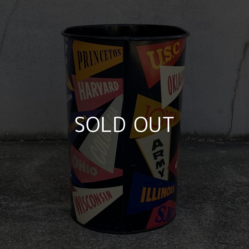画像4: VINTAGE ANTIQUE TINCAN COLLEGE PENNANT ヴィンテージ アンティーク ゴミ箱 トラッシュ缶 カレッジペナント ティン缶 / インテリア ディスプレイ 雑貨 アメリカ