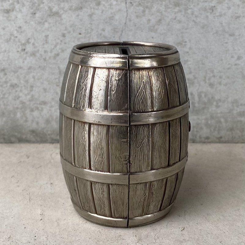 画像4: VINTAGE ANTIQUE PIGGY BANK BARREL ヴィンテージ アンティーク コインバンク 貯金箱 / コレクタブル オブジェ アドバタイジング 樽型 銀行 雑貨 アメリカ