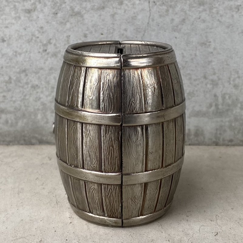 画像3: VINTAGE ANTIQUE PIGGY BANK BARREL ヴィンテージ アンティーク コインバンク 貯金箱 / コレクタブル オブジェ アドバタイジング 樽型 銀行 雑貨 アメリカ