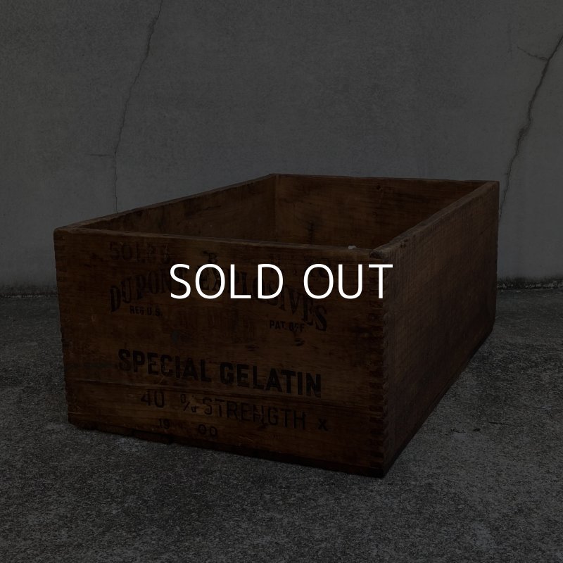 画像1: VINTAGE ANTIQUE WOOD CRATE WOODEN BOX DUPONT ヴィンテージ アンティーク ウッドボックス 木箱 / コレクタブル 収納 ケース ガレージ ガーデニング 店舗什器 アメリカ USA 