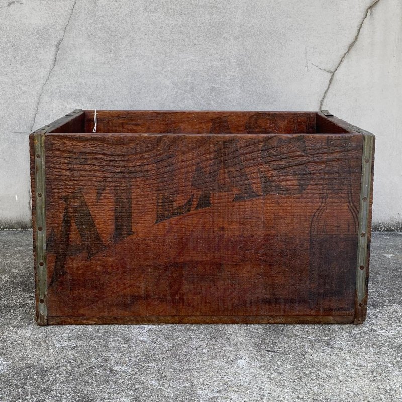 画像3: VINTAGE ANTIQUE WOOD CRATE WOODEN BOX  ATLAS BREWING CO. ヴィンテージ アンティーク ウッドボックス 木箱 / コレクタブル 収納 ケース ガレージ ガーデニング 店舗什器 アメリカ USA  (3)