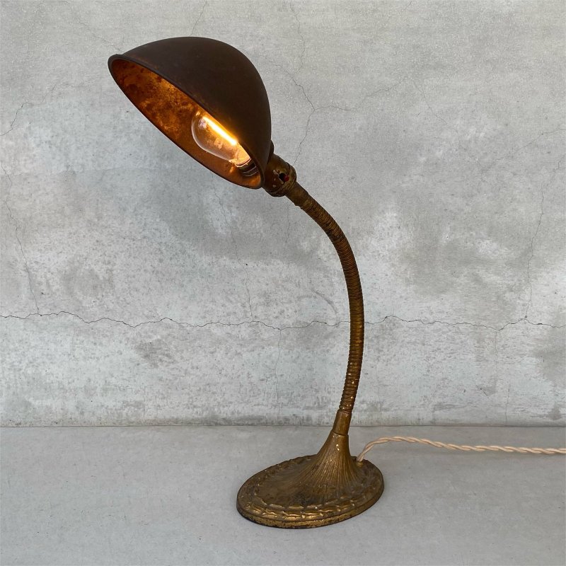 画像9: VINTAGE ANTIQUE DESKLAMP THE GREIST MFG CO ヴィンテージ アンティーク デスクランプ スタンドライト 卓上ライト 照明 / グースネック アイアン 鉄 店舗什器 アメリカ