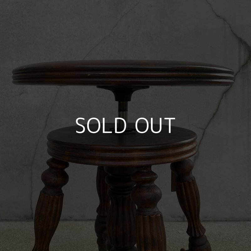 画像7: VINTAGE ANTIQUE PIANO CHAIR STOOL  ヴィンテージ アンティーク ピアノチェア スツール 椅子 / 回転いす ウッド 木製 家具 店舗什器 アメリカ (1)