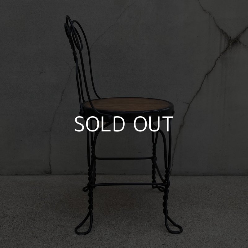 画像4: VINTAGE ANTIQUE KIDS CHAIR PARLOR CHAIR ヴィンテージ アンティーク 椅子 アイスクリームチェア パーラーチェア / キッズ 子供用 家具 インテリア アイアン 店舗什器 アメリカ USA (2)