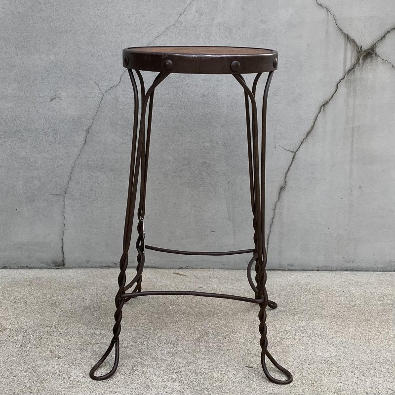 画像4: VINTAGE ANTIQUE PARLOR CHAIR STOOL  ヴィンテージ アンティーク パーラーチェア スツール 椅子 / インダストリアル アイアン 鉄 家具 店舗什器 アメリカ
