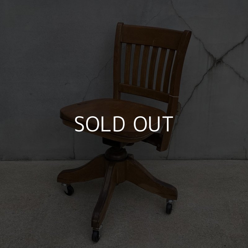 画像1: VINTAGE ANTIQUE CHAIR ヴィンテージ アンティーク 回転椅子 いす チェア / デスクチェア オフィスチェア ウッド 木製 家具 店舗什器 アメリカ