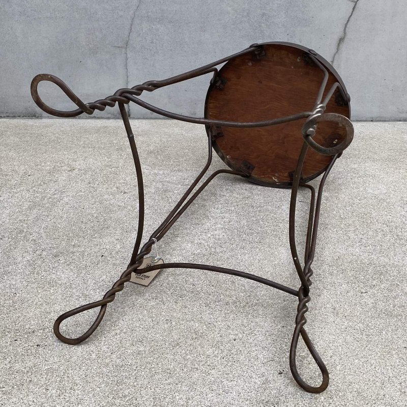 画像6: VINTAGE ANTIQUE PARLOR CHAIR STOOL  ヴィンテージ アンティーク パーラーチェア スツール 椅子 / インダストリアル アイアン 鉄 家具 店舗什器 アメリカ
