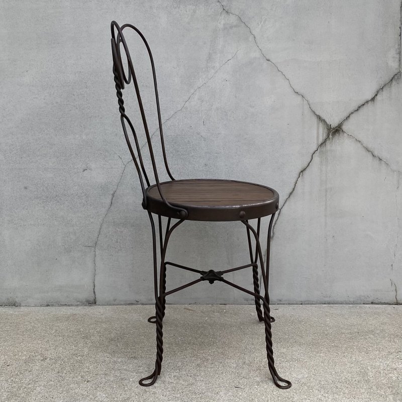 画像4: VINTAGE ANTIQUE ICE CREAM PARLOR CHAIR ヴィンテージ アンティーク アイスクリームパーラーチェア 椅子 / ウッド アイアン 木製 家具 店舗 什器 アメリカ USA (4)