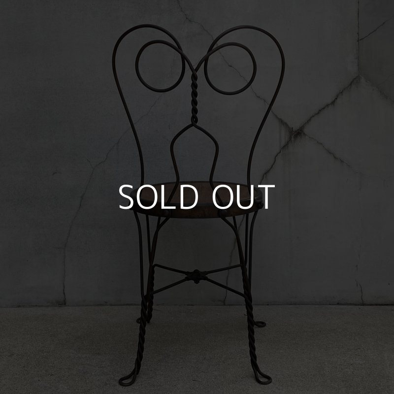 画像3: VINTAGE ANTIQUE ICE CREAM PARLOR CHAIR ヴィンテージ アンティーク アイスクリームパーラーチェア 椅子 / ウッド アイアン 木製 家具 店舗 什器 アメリカ USA (3)