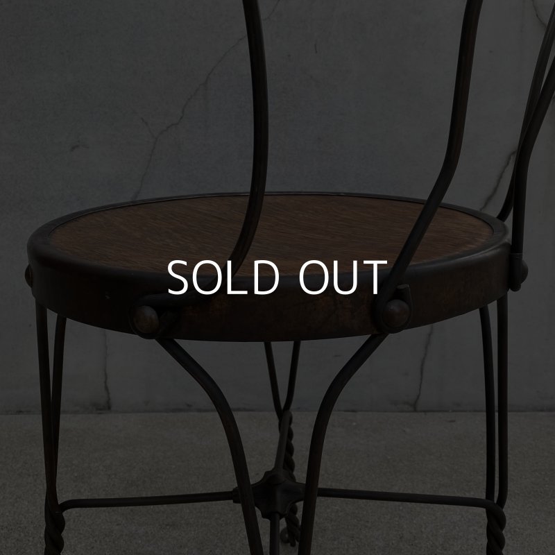 画像9: VINTAGE ANTIQUE ICE CREAM PARLOR CHAIR ヴィンテージ アンティーク アイスクリームパーラーチェア 椅子 / ウッド アイアン 木製 家具 店舗 什器 アメリカ USA (3)