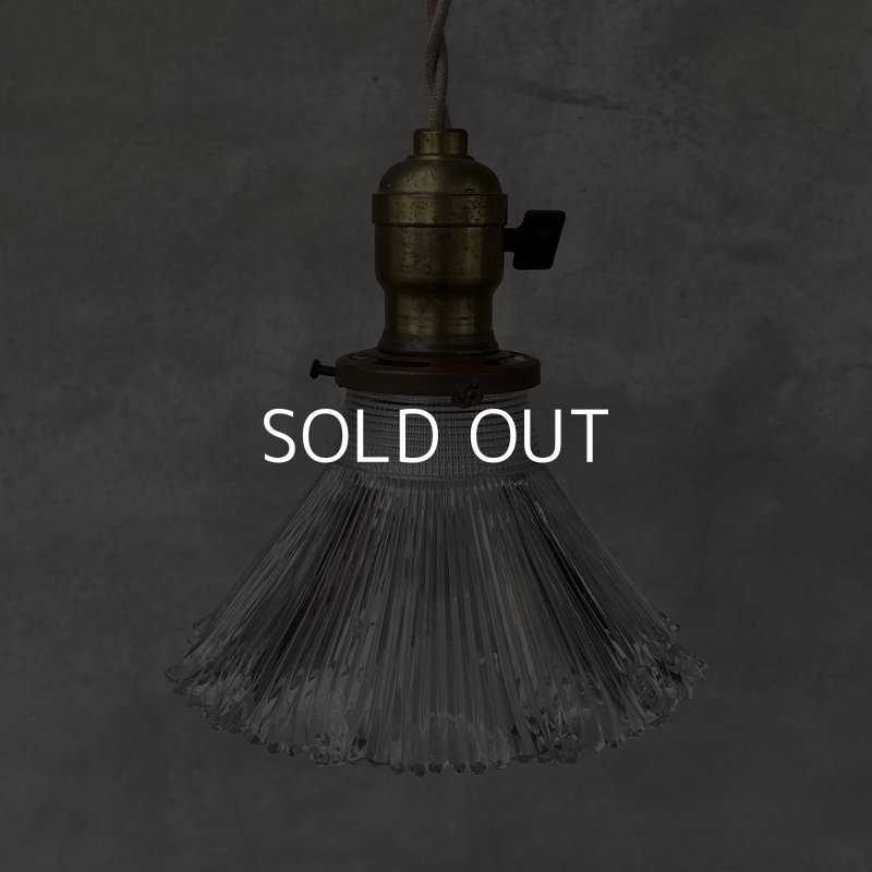 画像1: VINTAGE ANTIQUE LAMP ヴィンテージ アンティーク 吊り下げライト / ライト ペンダントライト ガラスシェード  スカート HUBBELL GE 天井照明 店舗什器 アメリカ (2)