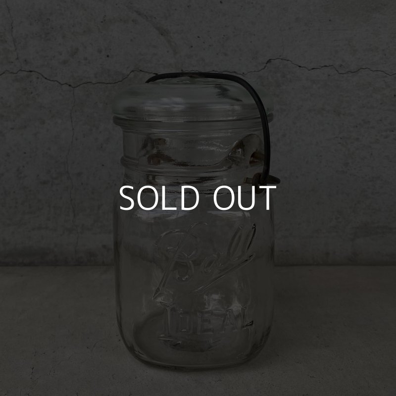 画像1: VINTAGE ANTIQUE BALL IDEAL JAR ヴィンテージ アンティーク ボール ジャー ガラス瓶 アメリカ / ワイヤー付き クリアー ディスプレイ ボトル 小物入れ 収納 店舗什器 (4)