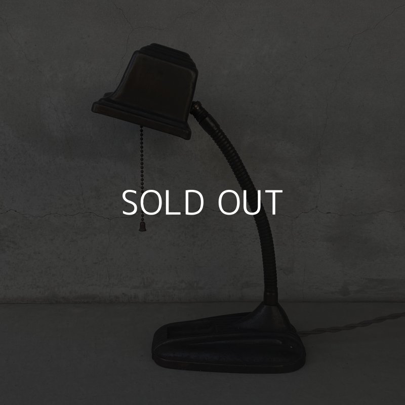 画像5: VINTAGE ANTIQUE DESKLAMP ヴィンテージ アンティーク デスクランプ スタンドライト 卓上ライト テーブルランプ 照明 / グースネック アイアン 鉄 店舗什器 アメリカ
