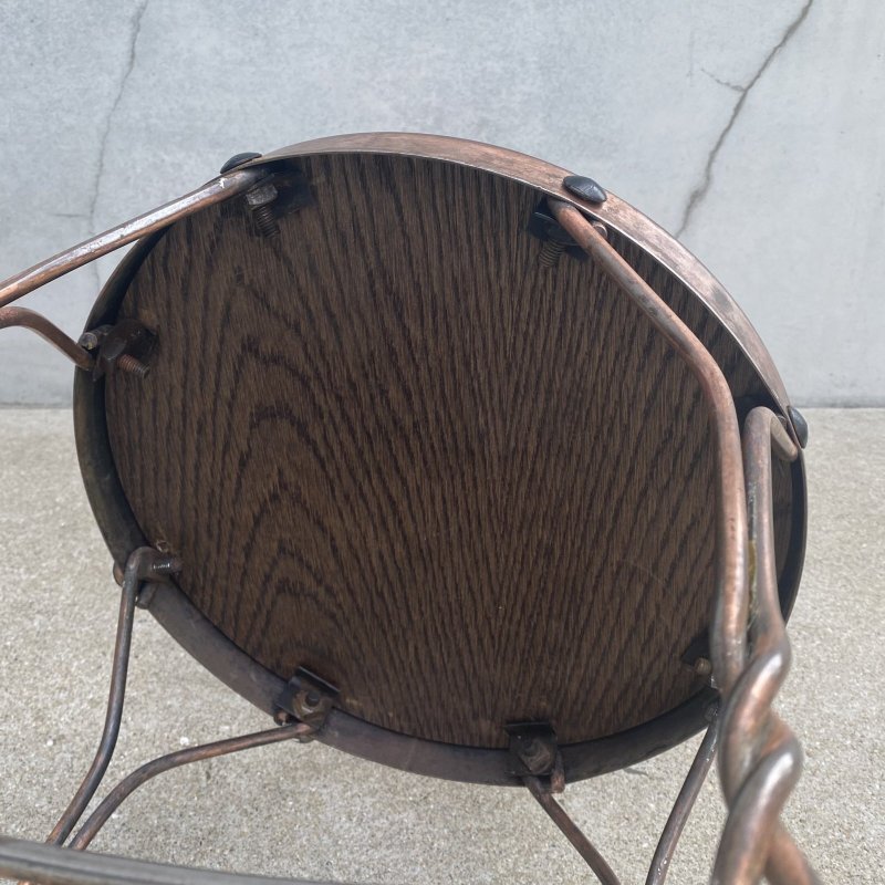 画像7: VINTAGE ANTIQUE ICE CREAM PARLOR CHAIR ヴィンテージ アンティーク アイスクリームパーラーチェア 椅子 / ウッド アイアン 木製 家具 店舗 什器 アメリカ USA (5)