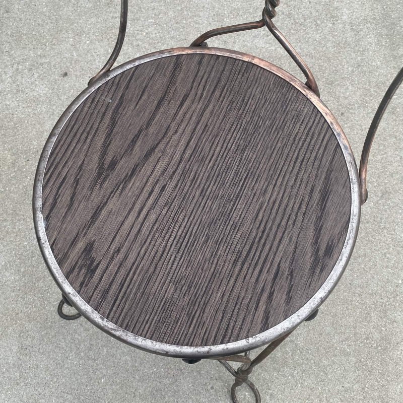 画像6: VINTAGE ANTIQUE ICE CREAM PARLOR CHAIR ヴィンテージ アンティーク アイスクリームパーラーチェア 椅子 / ウッド アイアン 木製 家具 店舗 什器 アメリカ USA (6)