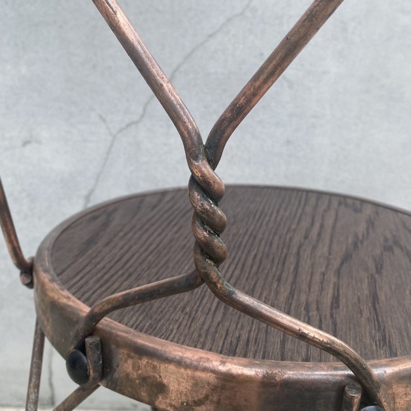 画像9: VINTAGE ANTIQUE ICE CREAM PARLOR CHAIR ヴィンテージ アンティーク アイスクリームパーラーチェア 椅子 / ウッド アイアン 木製 家具 店舗 什器 アメリカ USA (6)