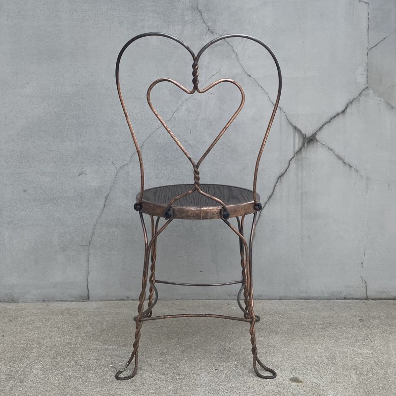 画像3: VINTAGE ANTIQUE ICE CREAM PARLOR CHAIR ヴィンテージ アンティーク アイスクリームパーラーチェア 椅子 / ウッド アイアン 木製 家具 店舗 什器 アメリカ USA (5)
