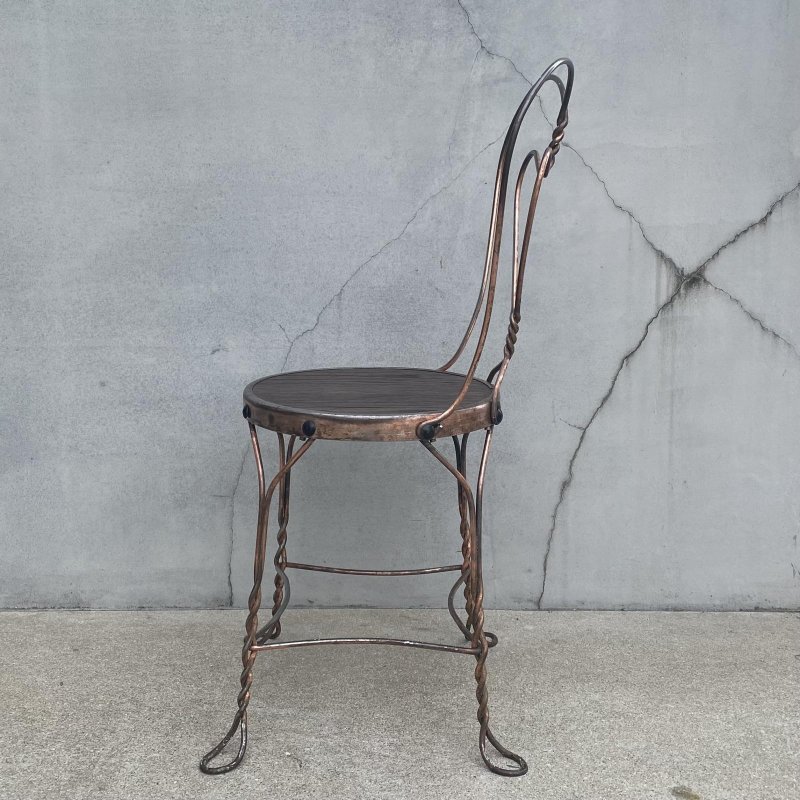 画像5: VINTAGE ANTIQUE ICE CREAM PARLOR CHAIR ヴィンテージ アンティーク アイスクリームパーラーチェア 椅子 / ウッド アイアン 木製 家具 店舗 什器 アメリカ USA (5)
