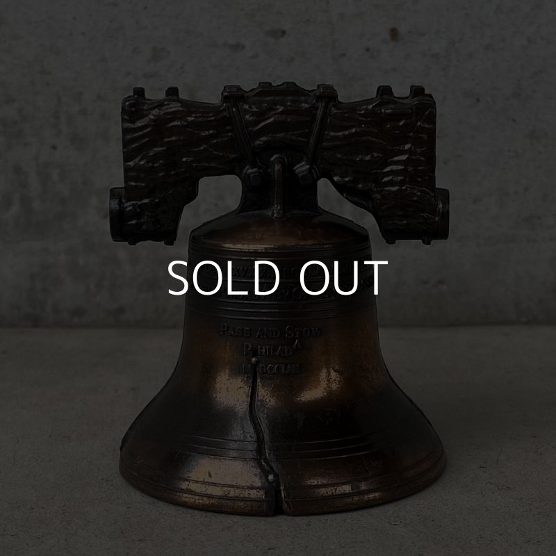 画像1: VINTAGE ANTIQUE LIBERTY BELL JAPANNED ヴィンテージ アンティーク リバティーベル 自由の鐘 ジャパンカラー ジャパンド 呼び鈴 / コレクタブル オブジェ 鈴 鐘 カウンターベル 雑貨 小物 アメリカ (2)