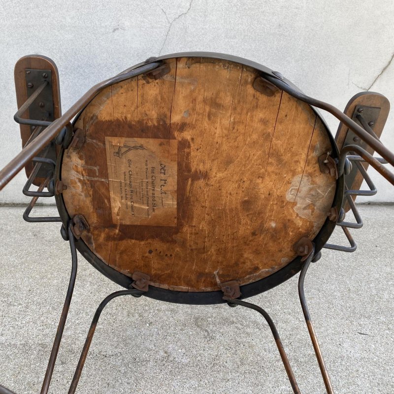 画像8: VINTAGE ANTIQUE ICE CREAM PARLOR CHAIR CHICAGO WIRE CHAIR CO. JAPANNED ヴィンテージ アンティーク アイスクリームパーラーチェア ジャパンド ジャパンカラー 椅子 / コレクタブル ウッド アイアン 木製 家具 店舗 什器 アメリカ USA 