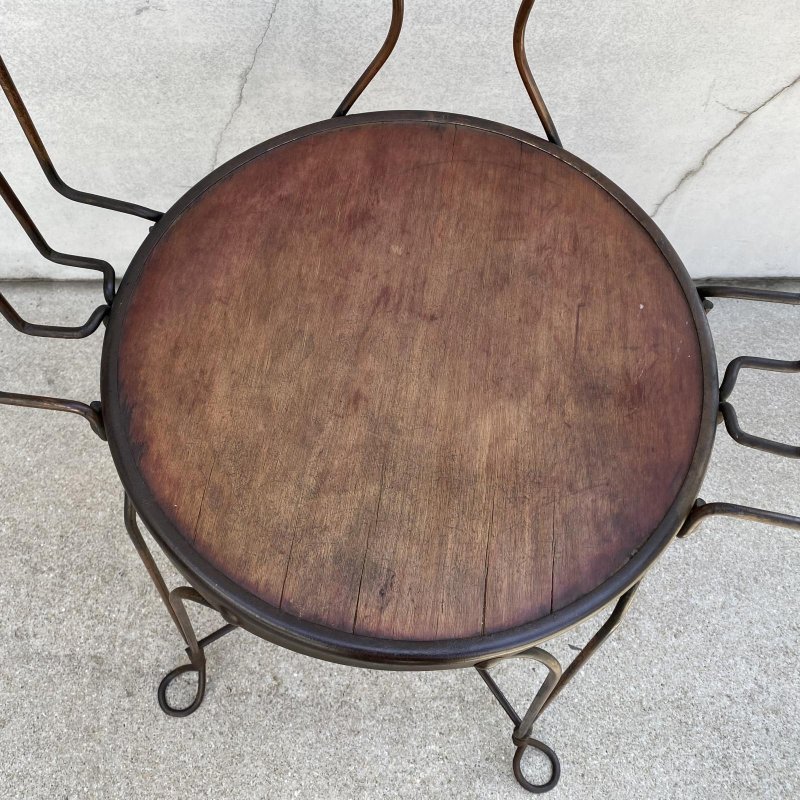 画像5: VINTAGE ANTIQUE ICE CREAM PARLOR CHAIR CHICAGO WIRE CHAIR CO. JAPANNED ヴィンテージ アンティーク アイスクリームパーラーチェア ジャパンド ジャパンカラー 椅子 / コレクタブル ウッド アイアン 木製 家具 店舗 什器 アメリカ USA 