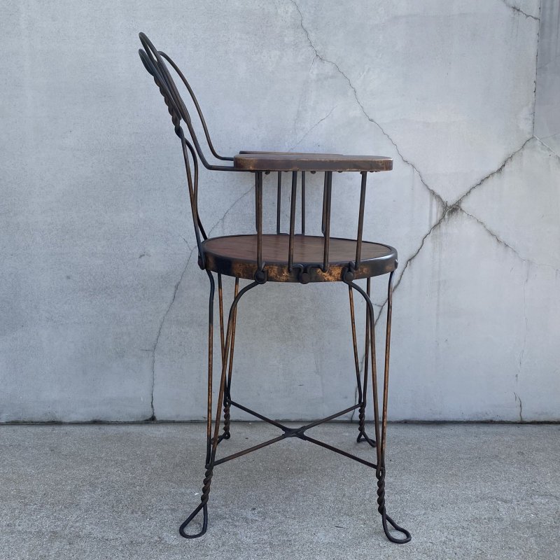 画像3: VINTAGE ANTIQUE ICE CREAM PARLOR CHAIR CHICAGO WIRE CHAIR CO. JAPANNED ヴィンテージ アンティーク アイスクリームパーラーチェア ジャパンド ジャパンカラー 椅子 / コレクタブル ウッド アイアン 木製 家具 店舗 什器 アメリカ USA 