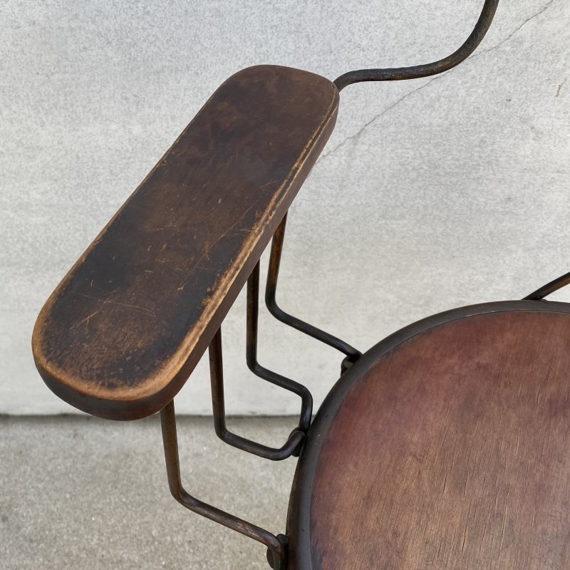 画像6: VINTAGE ANTIQUE ICE CREAM PARLOR CHAIR CHICAGO WIRE CHAIR CO. JAPANNED ヴィンテージ アンティーク アイスクリームパーラーチェア ジャパンド ジャパンカラー 椅子 / コレクタブル ウッド アイアン 木製 家具 店舗 什器 アメリカ USA 