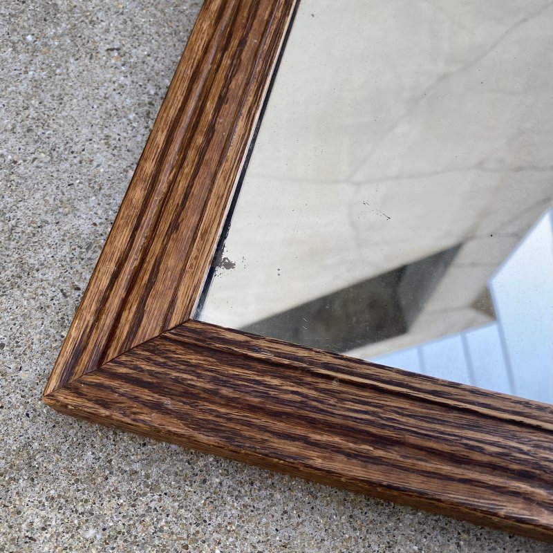 画像5: VINTAGE ANTIQUE WALL MIRROR ヴィンテージ アンティーク 鏡 ミラー 壁掛けミラー ウォールミラー / インテリア ウッド 木製 店舗什器 アメリカ (2)