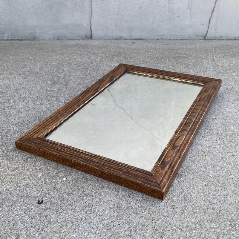 画像3: VINTAGE ANTIQUE WALL MIRROR ヴィンテージ アンティーク 鏡 ミラー 壁掛けミラー ウォールミラー / インテリア ウッド 木製 店舗什器 アメリカ (2)
