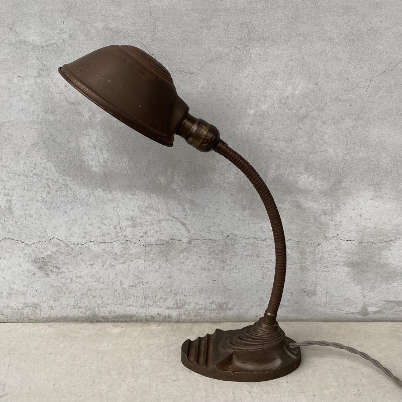 画像4: VINTAGE ANTIQUE DESKLAMP EAGLE ヴィンテージ アンティーク デスクランプ スタンドライト 卓上ライト 照明 / グースネック インダストリアル アイアン 鉄 店舗什器 アメリカ