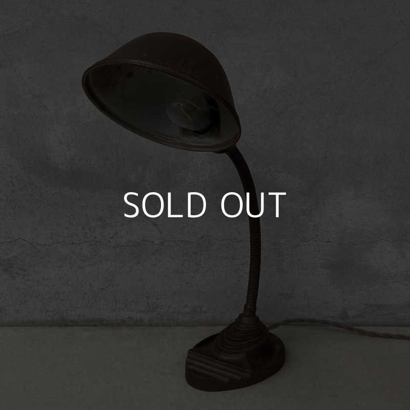 画像1: VINTAGE ANTIQUE DESKLAMP EAGLE ヴィンテージ アンティーク デスクランプ スタンドライト 卓上ライト 照明 / グースネック インダストリアル アイアン 鉄 店舗什器 アメリカ