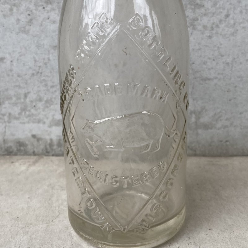 画像7: VINTAGE ANTIQUE BOTTLE BADGER STATE CO. ヴィンテージ アンティーク ガラス瓶 ガラスボトル  / ガラス ディスプレイ インテリア 花瓶  アメリカ USA (3)