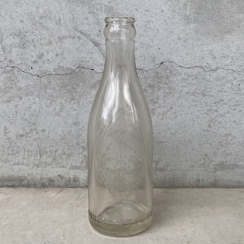 画像2: VINTAGE ANTIQUE BOTTLE BADGER STATE CO. ヴィンテージ アンティーク ガラス瓶 ガラスボトル  / ガラス ディスプレイ インテリア 花瓶  アメリカ USA (3)