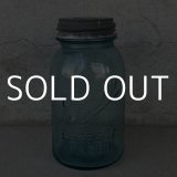 VINTAGE ANTIQUE BALL MASON JAR ヴィンテージ アンティーク ボール メイソンジャー ガラス瓶 アメリカ / ディスプレイ ボトル 小物入れ ブルー 青色 店舗什器 (4)