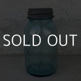 VINTAGE ANTIQUE BALL MASON JAR ヴィンテージ アンティーク ボール メイソンジャー ガラス瓶 アメリカ / ディスプレイ ボトル 小物入れ ブルー 青色 店舗什器 (3)