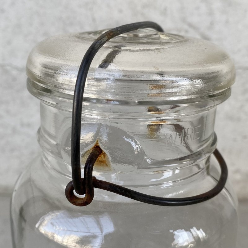 画像8: VINTAGE ANTIQUE BALL IDEAL JAR ヴィンテージ アンティーク ボール ジャー ガラス瓶 アメリカ / ワイヤー付き クリアー ディスプレイ ボトル 小物入れ 収納 店舗什器 (8)