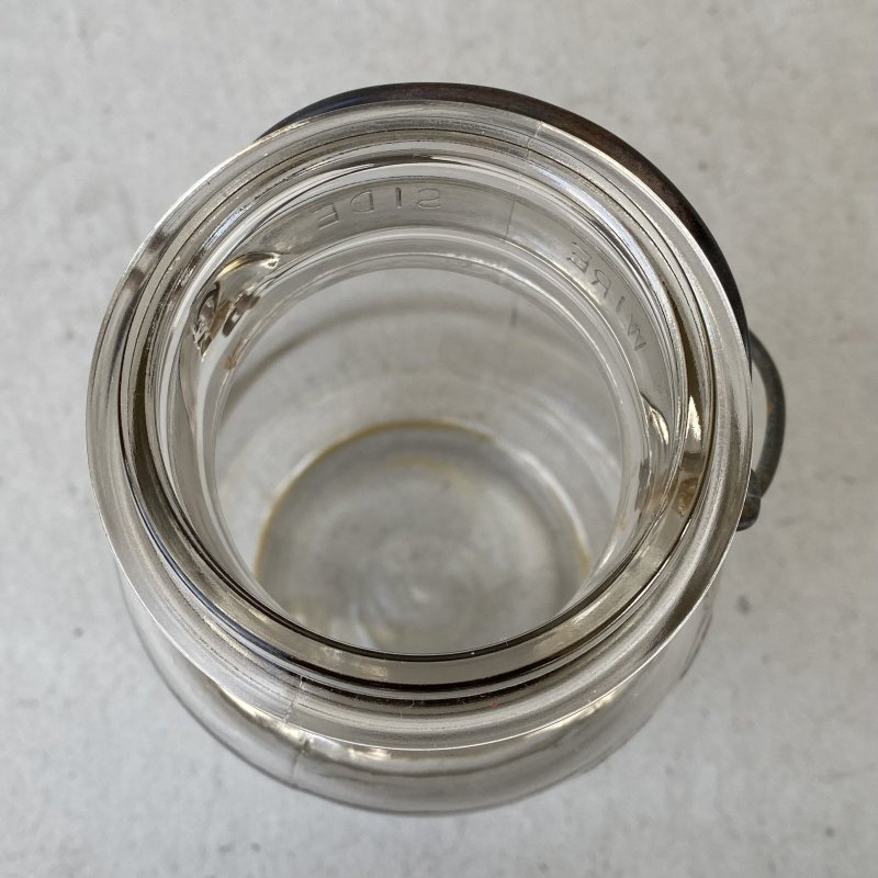画像7: VINTAGE ANTIQUE BALL IDEAL JAR ヴィンテージ アンティーク ボール ジャー ガラス瓶 アメリカ / ワイヤー付き クリアー ディスプレイ ボトル 小物入れ 収納 店舗什器 (5)