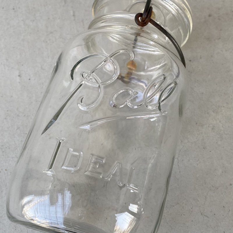 画像10: VINTAGE ANTIQUE BALL IDEAL JAR ヴィンテージ アンティーク ボール ジャー ガラス瓶 アメリカ / ワイヤー付き クリアー ディスプレイ ボトル 小物入れ 収納 店舗什器 (8)