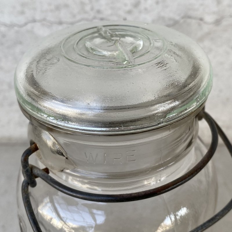 画像10: VINTAGE ANTIQUE BALL IDEAL JAR ヴィンテージ アンティーク ボール ジャー ガラス瓶 アメリカ / ワイヤー付き クリアー ディスプレイ ボトル 小物入れ 収納 店舗什器 (5)
