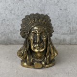 VINTAGE ANTIQUE INDIAN STATUE ヴィンテージ アンティーク インディアン オブジェ / コレクタブル インテリア インディアンヘッド 置物 雑貨 ネイティブアメリカン アメリカ (3)