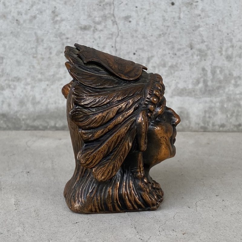 画像3: VINTAGE ANTIQUE INDIAN HEAD STATUE ヴィンテージ アンティーク インディアン オブジェ / コレクタブル インデアンヘッド スーベニア インテリア 置物 雑貨 ネイティブアメリカン アメリカ (1)