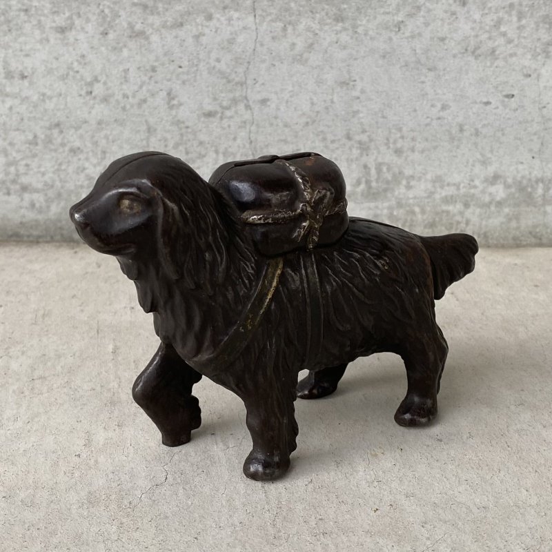 画像1: VINTAGE COINBANK PIGGY BANK  ST BERNARD ヴィンテージ 貯金箱 コインバンク / コレクタブル オブジェ キャストアイアン セントバーナード 犬 動物 鋳物 置物 アメリカ (2)