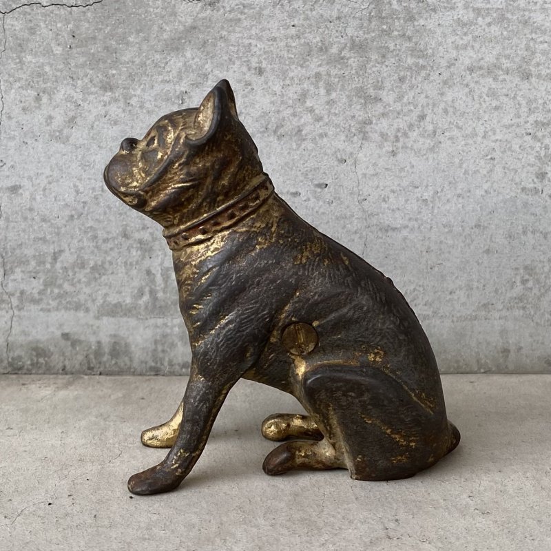画像5: VINTAGE COINBANK PIGGY BANK  BOXER DOG ヴィンテージ 貯金箱 コインバンク / コレクタブル オブジェ キャストアイアン ボクサー 犬 動物 鋳物 置物 アメリカ (2)