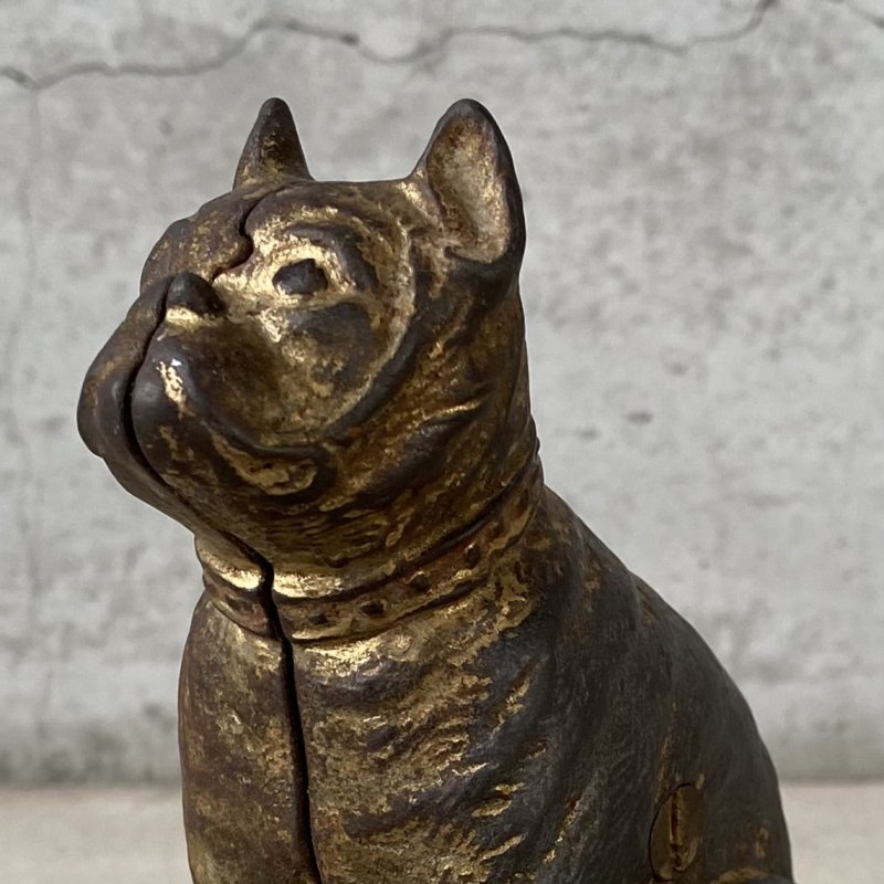 画像8: VINTAGE COINBANK PIGGY BANK  BOXER DOG ヴィンテージ 貯金箱 コインバンク / コレクタブル オブジェ キャストアイアン ボクサー 犬 動物 鋳物 置物 アメリカ (2)
