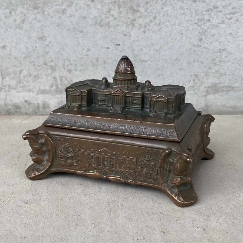 画像1: VINTAGE ANTIQUE COIN BANK THE CAPITOL WASINGTON DC ヴィンテージ アンティーク コインバンク 貯金箱 ワシントン / コレクタブル オブジェ インテリア  スーベニア 小物入れ アメリカ USA 