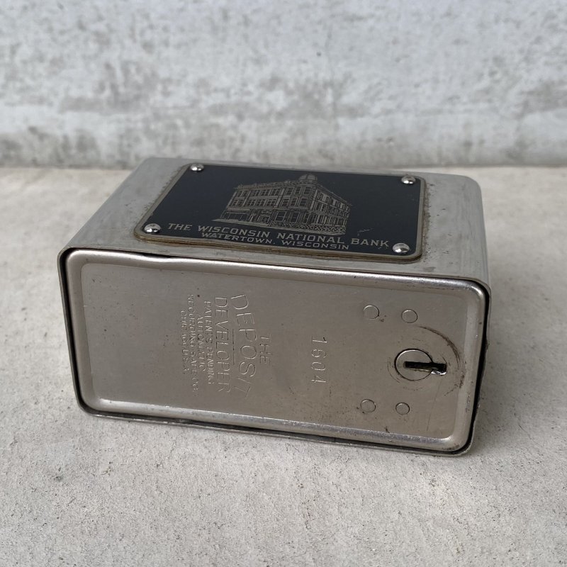 画像7: VINTAGE ANTIQUE COIN BANK AUTOMATIC RECORDING SAFE CO ヴィンテージ アンティーク コインバンク 貯金箱 / コレクタブル オブジェ インテリア ノベルティー 銀行 鍵付き アメリカ USA 