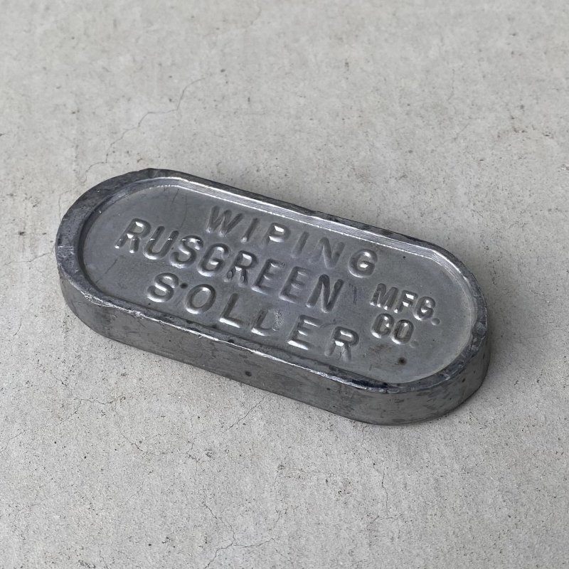 画像1: VINTAGE ANTIQUE WIPING SOLDER RUSGREEN MFG.CO ヴィンテー ジアンティーク ワイプハンダ / コレクタブル インテリア インダストリアル ペーパーウェイト 重り 雑貨 店舗備品 アメリカ